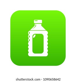 Plastic soap bottle icon green vector isolated on white background