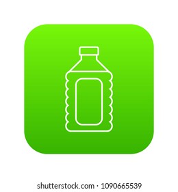 Plastic soap bottle icon green vector isolated on white background