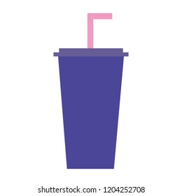 plastic soda cup with straw