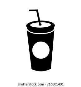 plastic soda cup with straw disposable takeaway