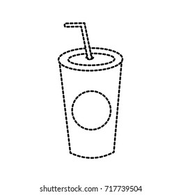 plastic soda cup with straw disposable takeaway