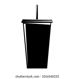 plastic soda cup with straw take away