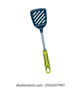 Plastic Spatula Tool with Handle as Cooking Utensil Vector Illustration