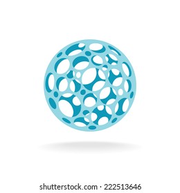 Plastic sphere with different size holes