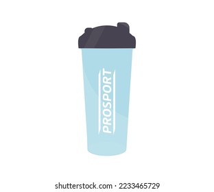 Plastic sports shaker on white background logo design. Trendy athletics and sport minimal concept vector design and illustration.
