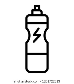 Plastic sports water bottle line icon 