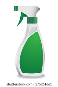 plastic spray bottle with blank label isolate on white background vector images