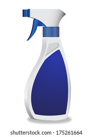 plastic spray bottle with blank label isolate on white background vector images