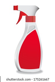 plastic spray bottle with blank label isolate on white background vector images