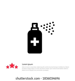 Plastic Spray Bottle. Disinfection Vector illustration EPS 10.