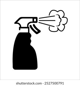 Botella de spray de plástico, icono de Vector plano de limpieza de higiene. Símbolo sólido simple aislado en el fondo blanco. Plantilla de diseño de letrero de limpieza para Web y elemento de interfaz de usuario móvil.
