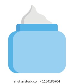 
Plastic square filled with cream to the brim showing sunscreen icon
