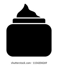 
Plastic square filled with cream to the brim showing sunscreen icon
