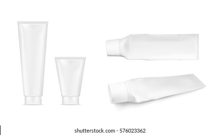 Plastic squeezed tube. Packaging for cosmetics and toothpaste