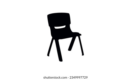 Silueta de cátedra Plástica Stackable School, vector de alta calidad