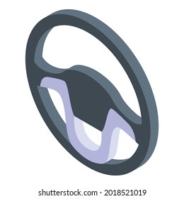 Plastic steering wheel icon. Isometric of plastic steering wheel vector icon for web design isolated on white background