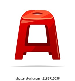 Plastic stool chair vector isolated illustration