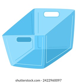 Plastic storage bins for kitchen vector cartoon illustration isolated on a white background.