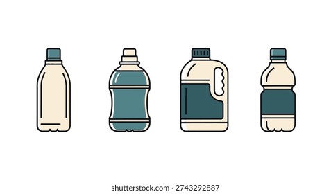 Plastic Storage Bott minimal abstract style vector