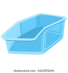 Ilustración de dibujos animados vectoriales de caja de almacenamiento de plástico aislados en un fondo blanco.