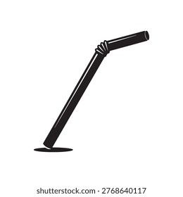 Plastic straw silhouette icon vector flat illustration design.
