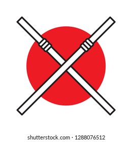 Plastic straws icon. Flat icon style. Stroke outline vector. Isolate on white background.