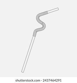Plastic straws line icon. Vector