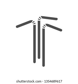 plastic straws silhouette black vector icon. plastic straws isolated on white background. plastic pollution problem