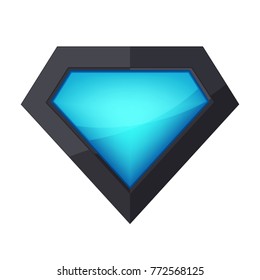 Plastic Superhero logo on white background. Vector illustration. Glossy shiny superhero logo.