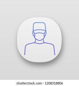 Plastic surgeon app icon. UI/UX user interface. Doctor, therapist, general practitioner. Medical worker. Dentist. Web or mobile application. Vector isolated illustration
