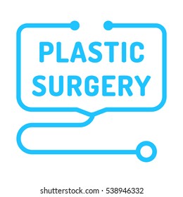 Plastic surgery. Badge with stethoscope icon. Flat vector illustration on white background.