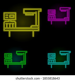 Icono de juego de color de la cama de cirugía plástica. Línea delgada simple, vector de contorno de iconos antiedad para ui y ux, sitio web o aplicación móvil