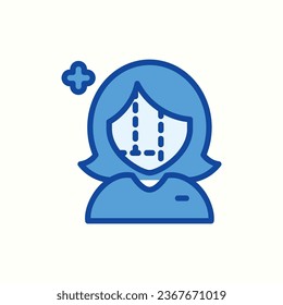 plastic surgery blue icon, isolated hospital icon in light background, perfect for website, blog, logo, graphic design, social media, UI, mobile app