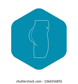 Plastic surgery of buttocks icon. Outline illustration of plastic surgery of buttocks vector icon for web
