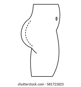 Plastic surgery of buttocks icon. Outline illustration of plastic surgery of buttocks vector icon for web