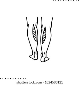 plastic surgery and calf enlargement  vector icon in outlines