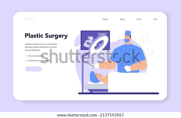 Plastic surgery\
concept. Idea of modern aesthetic medicine. Liposuction and lifting\
beauty procedure. Mentoplasty and hair transplantation. Vector\
illustration in cartoon\
style