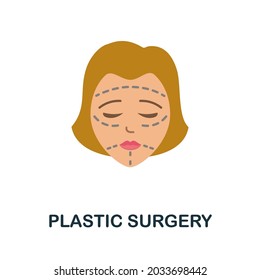 Plastic Surgery flat icon. Colored sign from plastic surgery collection. Creative Plastic Surgery icon illustration for web design, infographics and more