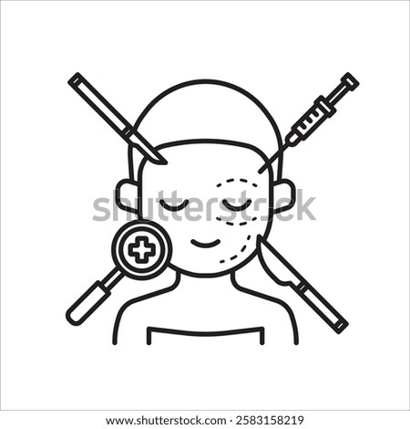 Plastic surgery icon beauty procedure illustration aesthetician clipart