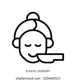 plastic surgery icon. Line Art Style Design Isolated On White Background