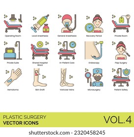 Plastic Surgery Icons including Arm Lift, Bandaged Arm, Bandaged Face, Bandaged Nose, Bio revitalization, Blepharoplasty, Body Shaping, Botox, Breast Augmentation