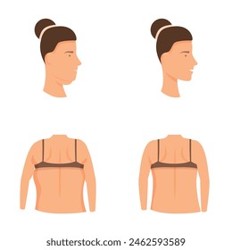 Plastic surgery icons set cartoon vector. Facial and body lift plastic surgery. Beauty medicine industry