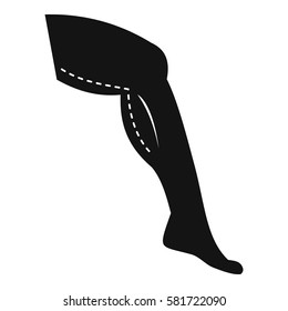 Plastic surgery of legs icon. Simple illustration of plastic surgery of legs vector icon for web