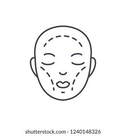 Plastic surgery line icon concept. Plastic surgery vector linear illustration, symbol, sign
