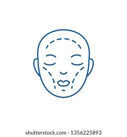 Plastic surgery line icon concept. Plastic surgery flat  vector symbol, sign, outline illustration.