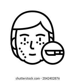 plastic surgery line icon vector. plastic surgery sign. isolated contour symbol black illustration