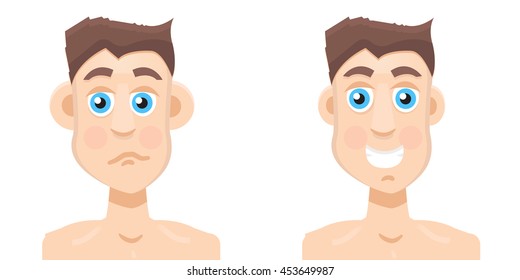 Plastic surgery man before and after, otoplasty