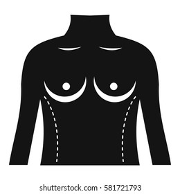 Plastic surgery of torso icon. Simple illustration of plastic surgery of torso vector icon for web