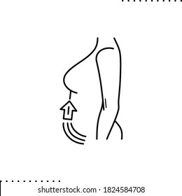 plastic surgery and tummy tuck and shape correction  vector icon in outlines