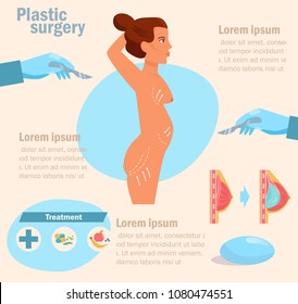 Plastic surgery Vector. Cartoon. Isolated art on white background. Flat